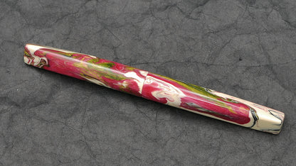 Prospector - Slim - Carolina Pen Co resin, Ivory Roses - #6 nib