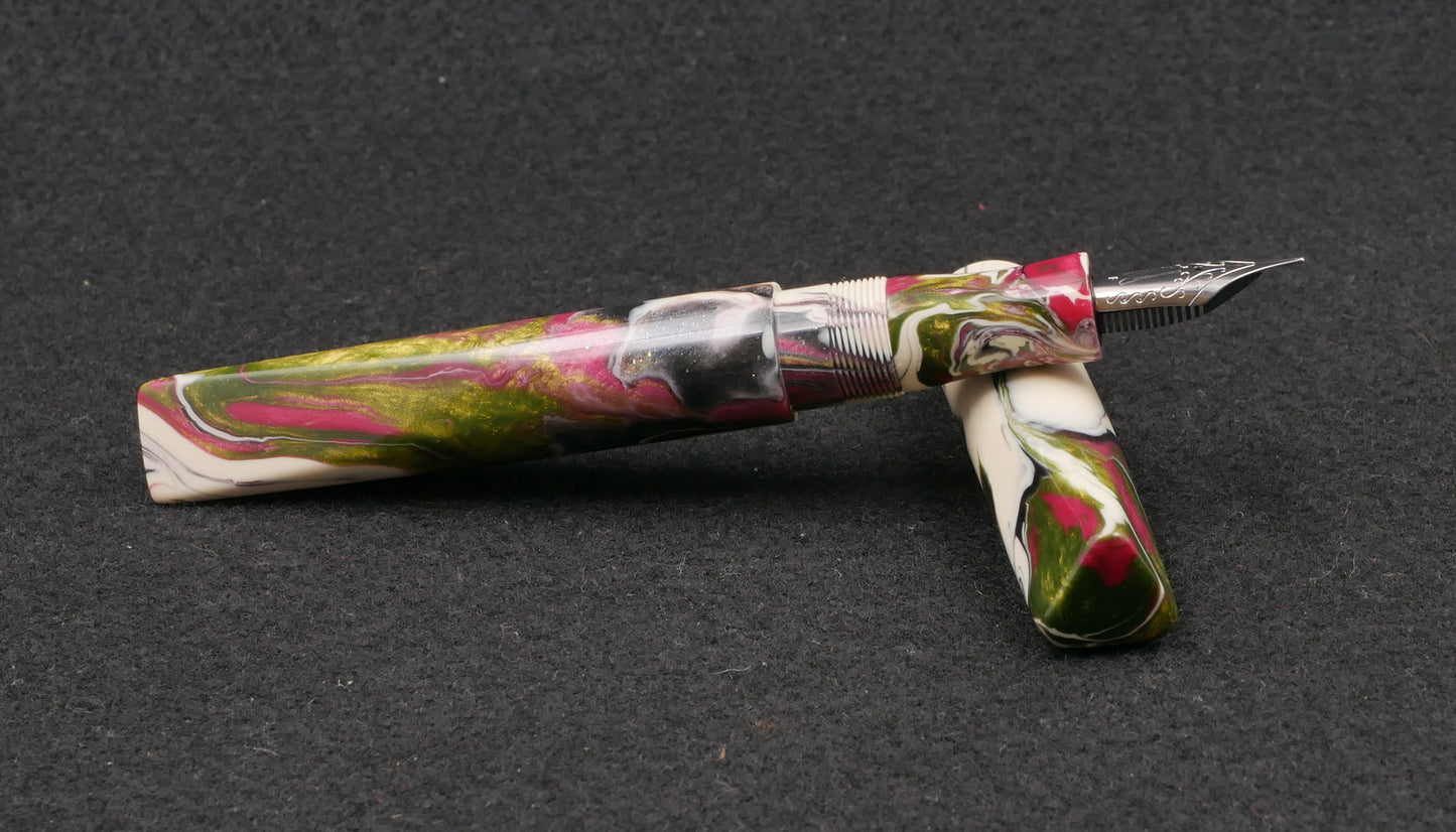 Prospector - Medium - Brooks Ivory Roses resin - Jowo #6 nib