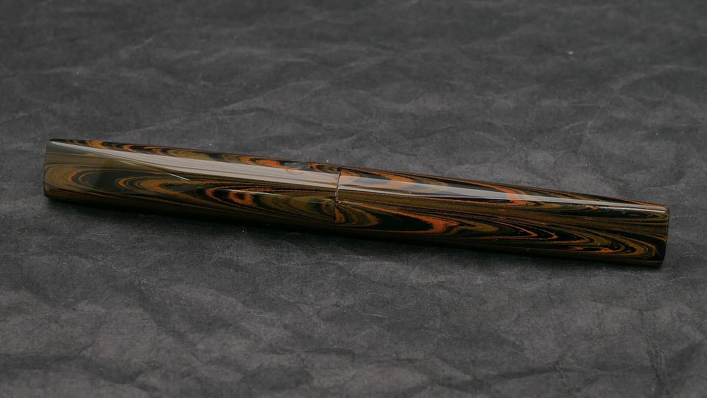 Prospector - Medium - Orange Ripple ebonite - #6 nib