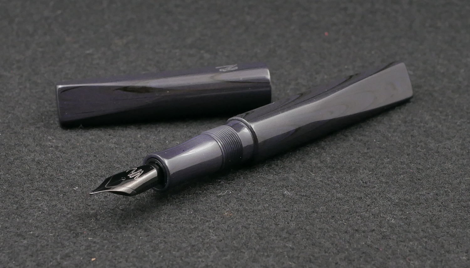 Prospector - Small - Nikko Ultra Dark Purple ripple ebonite - Jowo #6 nib