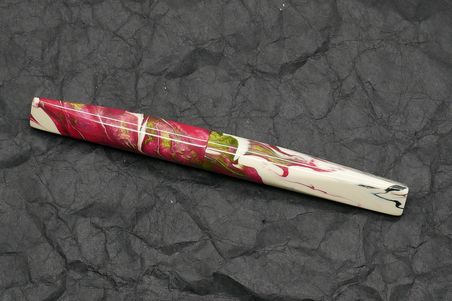 Prospector - Small - Carolina Pen Co Ivory Roses resin - 1 - #6 nib