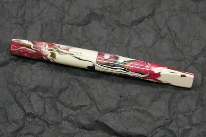 Prospector - Small - Carolina Pen Co Ivory Roses resin - 2 - #6 nib