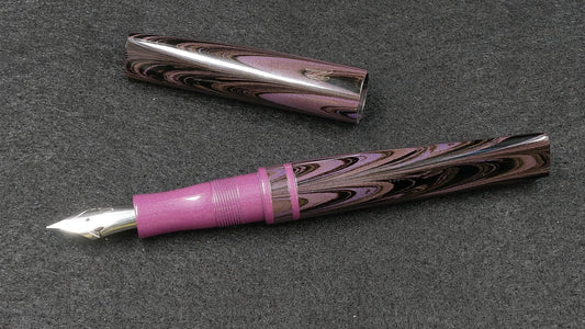 Prospector - Small - Nikko purple ripple and solid purple ebonite - Jowo #6 nib