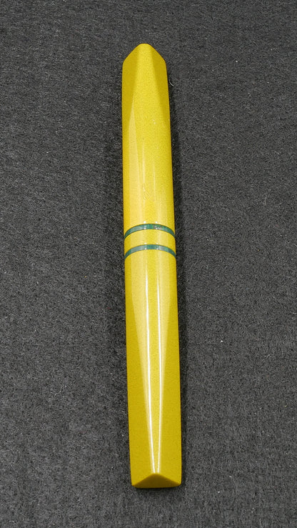 Prospector - Small - Nikko solid yellow and green ripple ebonite - Jowo #6 nib