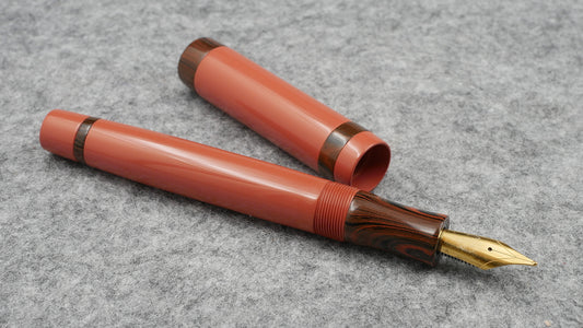 Orville - Medium - SEM Orange and Nikko Vintage 3 Ripple ebonite - optional clip - Jowo #6 nib