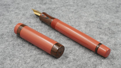 Orville - Medium - SEM Orange and Nikko Vintage 3 Ripple ebonite - optional clip - Jowo #6 nib