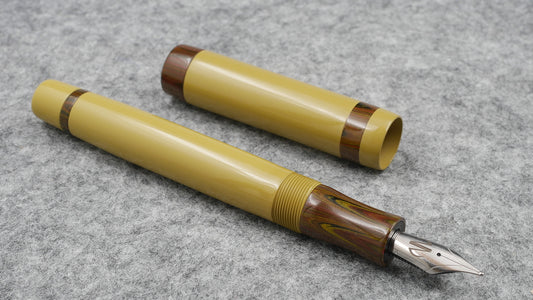 Orville - Medium - SEM Yellow and Nikko Autumn Ripple ebonite - optional clip - Jowo #6 nib