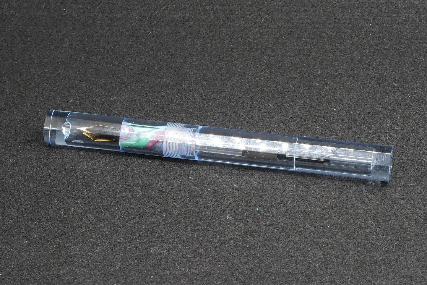 Shinobi - small - Clear blue and CORRL Creations resin section - Jowo #6 nib