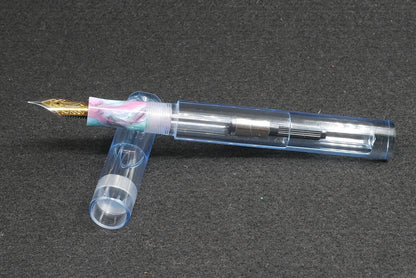 Shinobi - small - Clear blue and CORRL Creations resin section - Jowo #6 nib