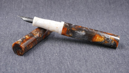 Shinobi - medium - Papa J White/Gold & Muttblank Brown resins - Jowo #6