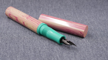 Shinobi - medium - SEM Pink ripple and Vintage green ebonites - Jowo #6