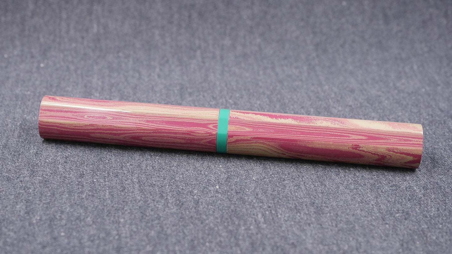 Shinobi - medium - SEM Pink ripple and Vintage green ebonites - Jowo #6