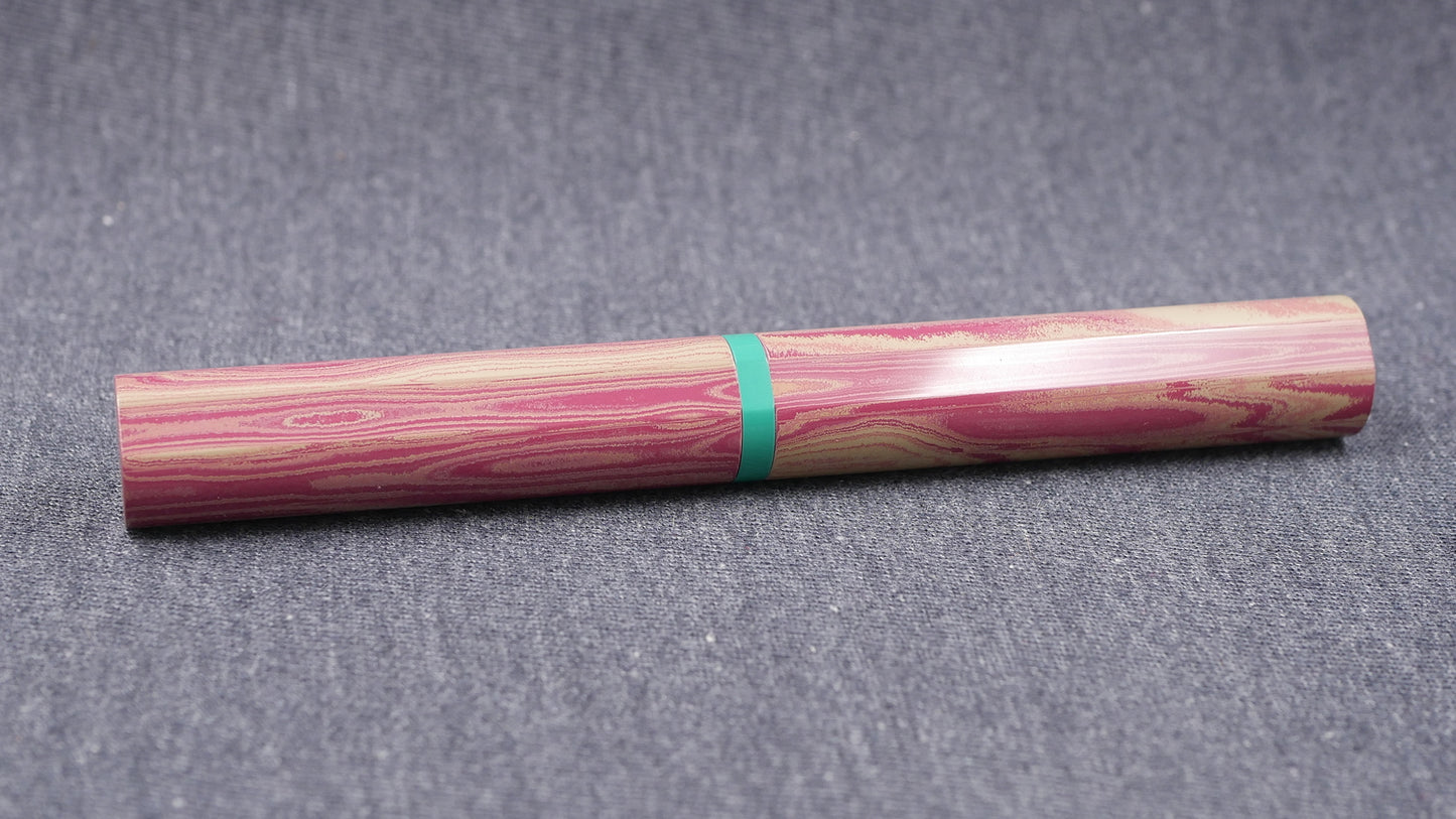 Shinobi - medium - SEM Pink ripple and Vintage green ebonites - Jowo #6