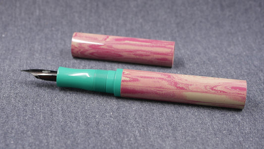 Shinobi - medium - SEM Pink ripple and Vintage green ebonites - Jowo #6