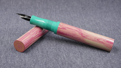 Shinobi - medium - SEM Pink ripple and Vintage green ebonites - Jowo #6