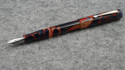 Orville - Blue and Orange swirl acrylics - clip - Jowo #6 nib