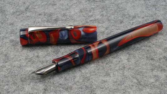 Orville - Blue and Orange swirl acrylics - clip - Jowo #6 nib