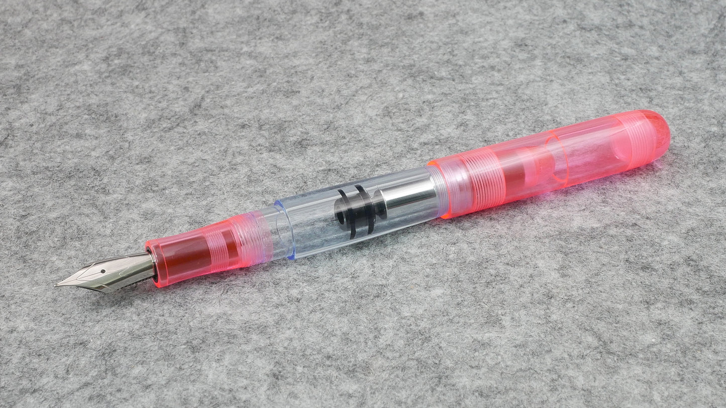 Majestic - Small - Clear Pink and Light Blue arcrylics - #6 nib - piston