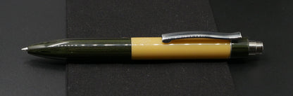 Preston Ballpoint - Green ripple ebonite and tan acrylic  -