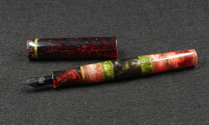 Thompson Orville - Medium -Cranberry Avocado Material mix resin - optional clip - #6 nib