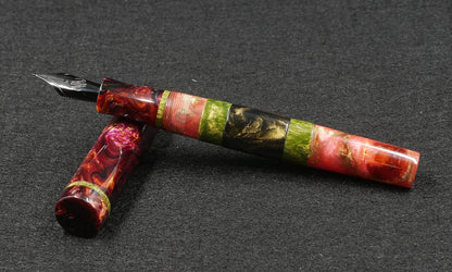 Thompson Orville - Medium -Cranberry Avocado Material mix resin - optional clip - #6 nib