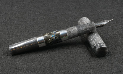 Thompson Orville - Medium - Granite acrylic, Tibaldi celluloid, Sterling silver - #6 nib