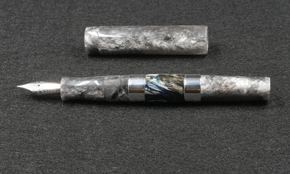 Thompson Orville - Medium - Granite acrylic, Tibaldi celluloid, Sterling silver - #6 nib