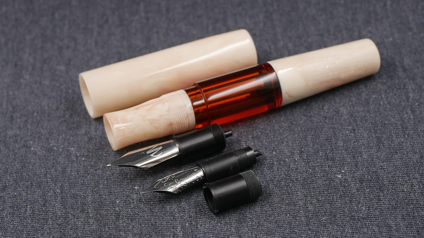 Townsend - Large - Carolina Pen Company Unicorn bone resin - syringe filler - #8 and #6 nib