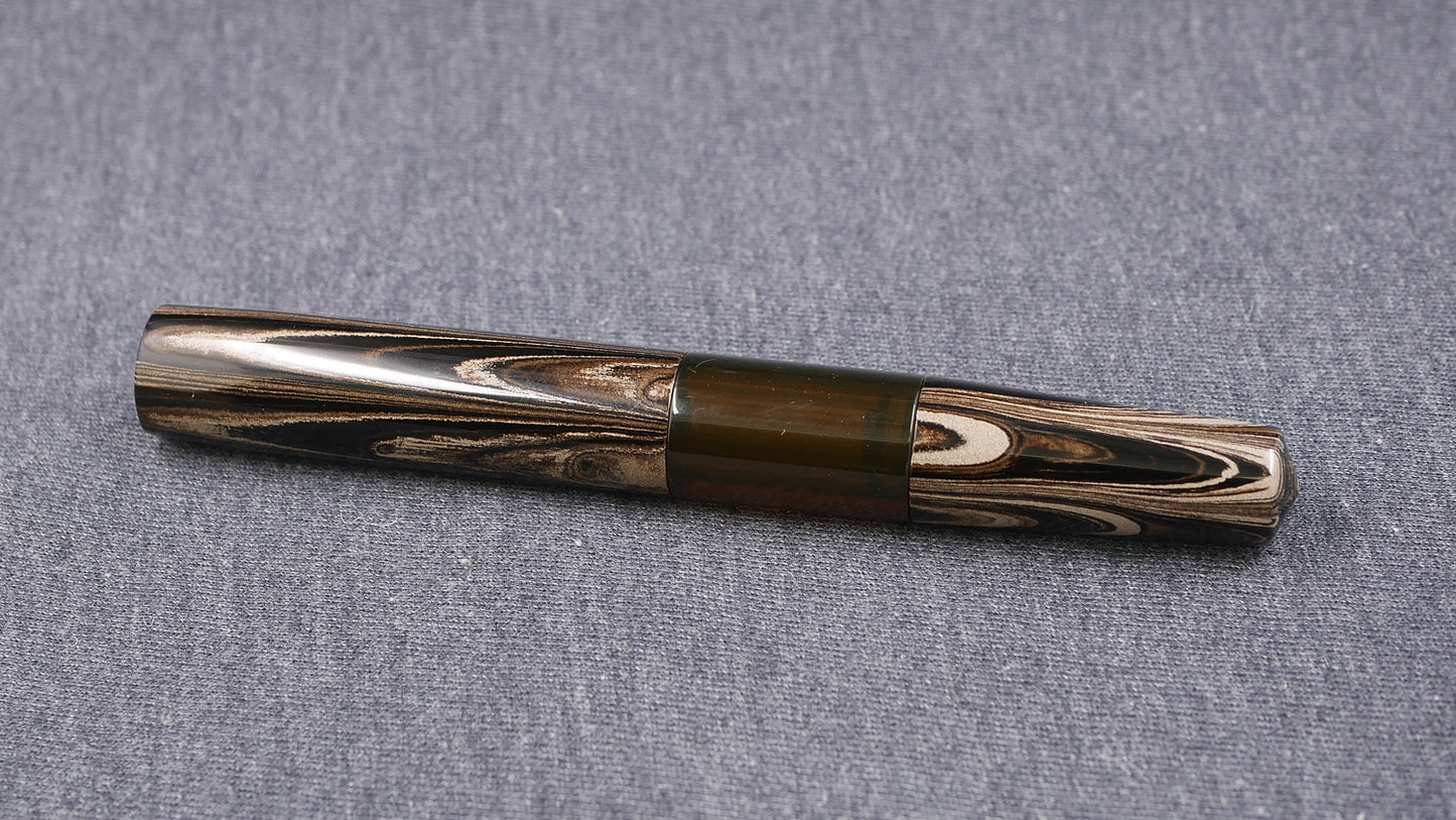Townsend - Large – Nikko Coffee ripple ebonite - syringe filler - #8 and #6 nib