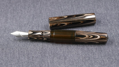 Townsend - Large – Nikko Coffee ripple ebonite - syringe filler - #8 and #6 nib