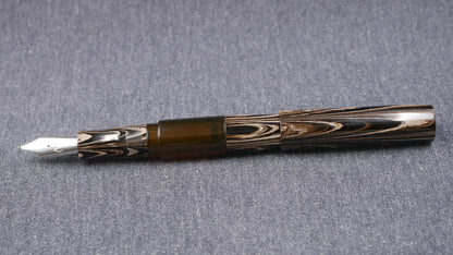 Townsend - Large – Nikko Coffee ripple ebonite - syringe filler - #8 and #6 nib