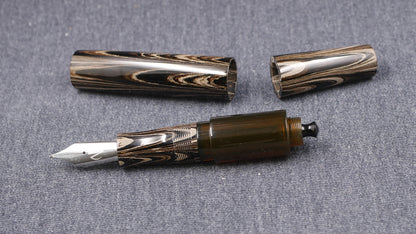 Townsend - Large – Nikko Coffee ripple ebonite - syringe filler - #8 and #6 nib