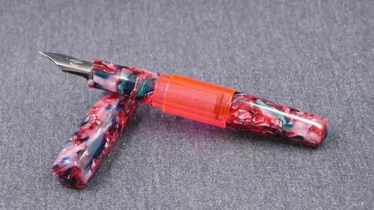 Townsend - Large - Flowery fleck cellulose acetate - syringe filler - #8 and #6 nib