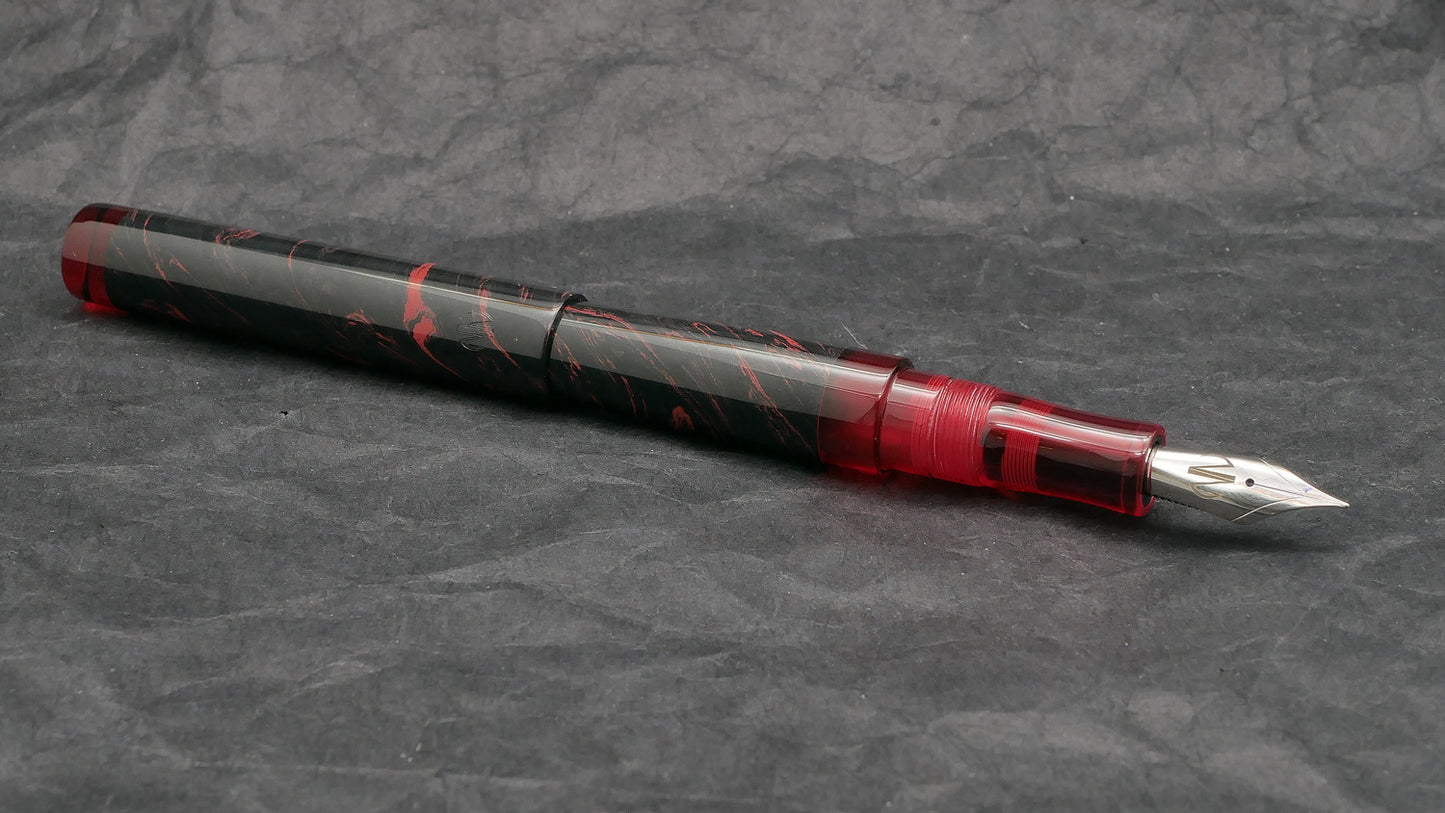 Townsend - Small – Red and Black ebonite, red acrylic - #6 nib