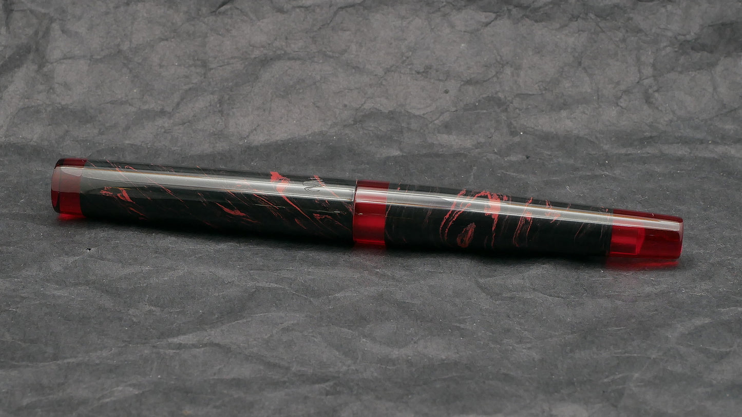 Townsend - Small – Red and Black ebonite, red acrylic - #6 nib