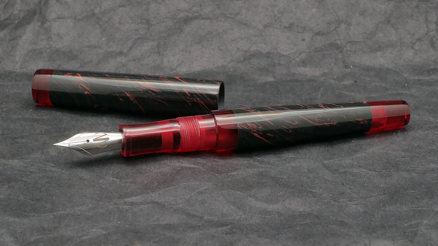 Townsend - Small – Red and Black ebonite, red acrylic - #6 nib