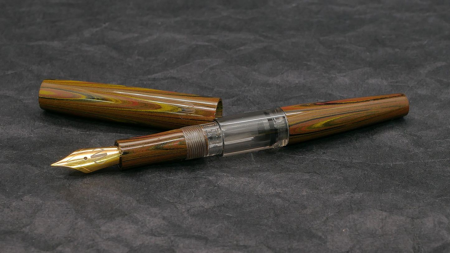 Townsend - slim – Autumn ripple ebonite - syringe - #6 nib