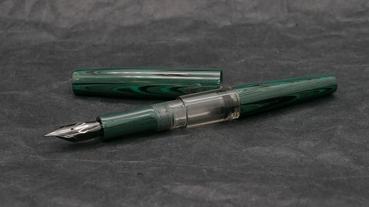 Townsend - slim –  Green ripple ebonite - syringe - #6 nib