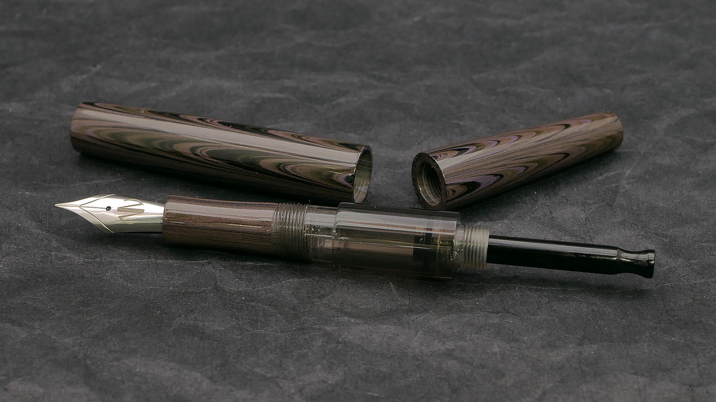 Townsend - slim –  Purple Ripple ebonite - syringe - #6 nib