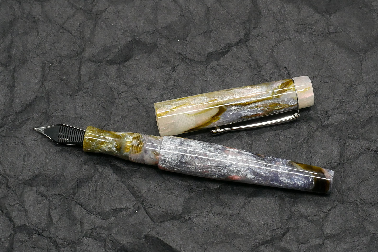 Townsend - Small – D Squared Arkansas Abalone - 2 - clip - #6 nib