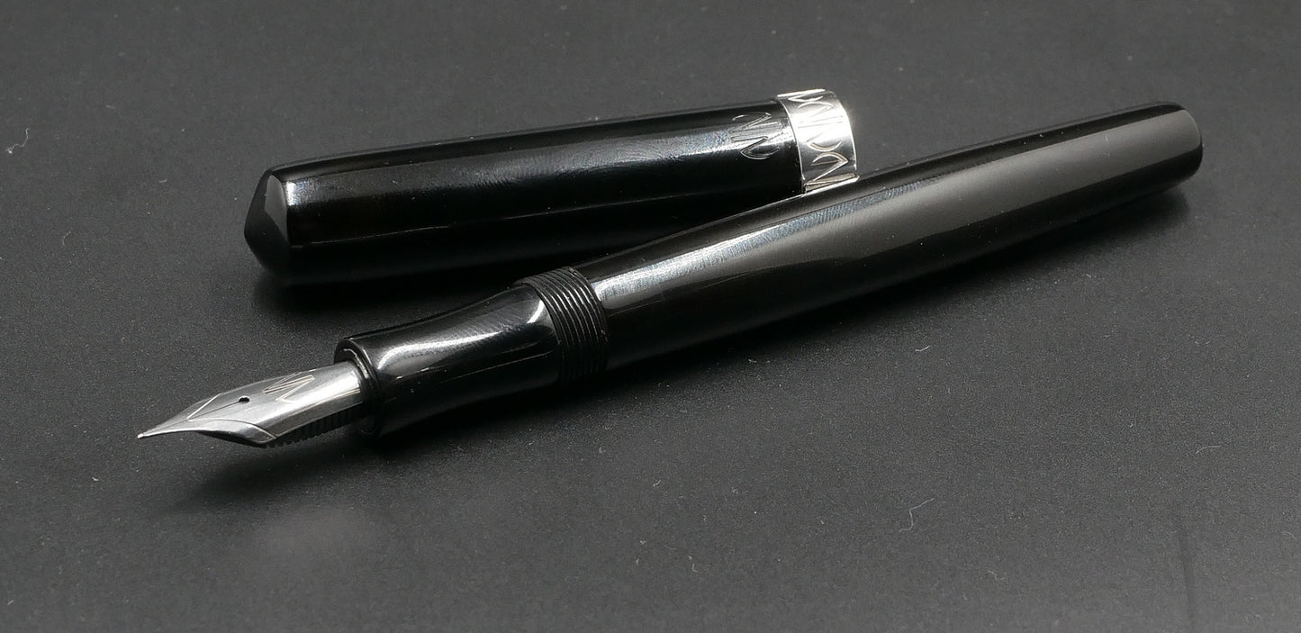 Orville C - Small - Nikko Black ebonite - cap ring- #6 nib  -