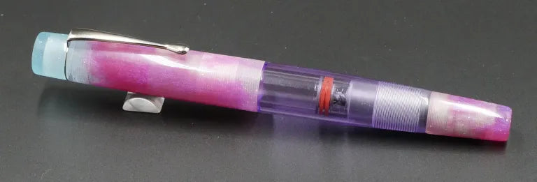 Townsend - Medium – D Squared Glowstix, clear purple - clip - Piston - #6 nib