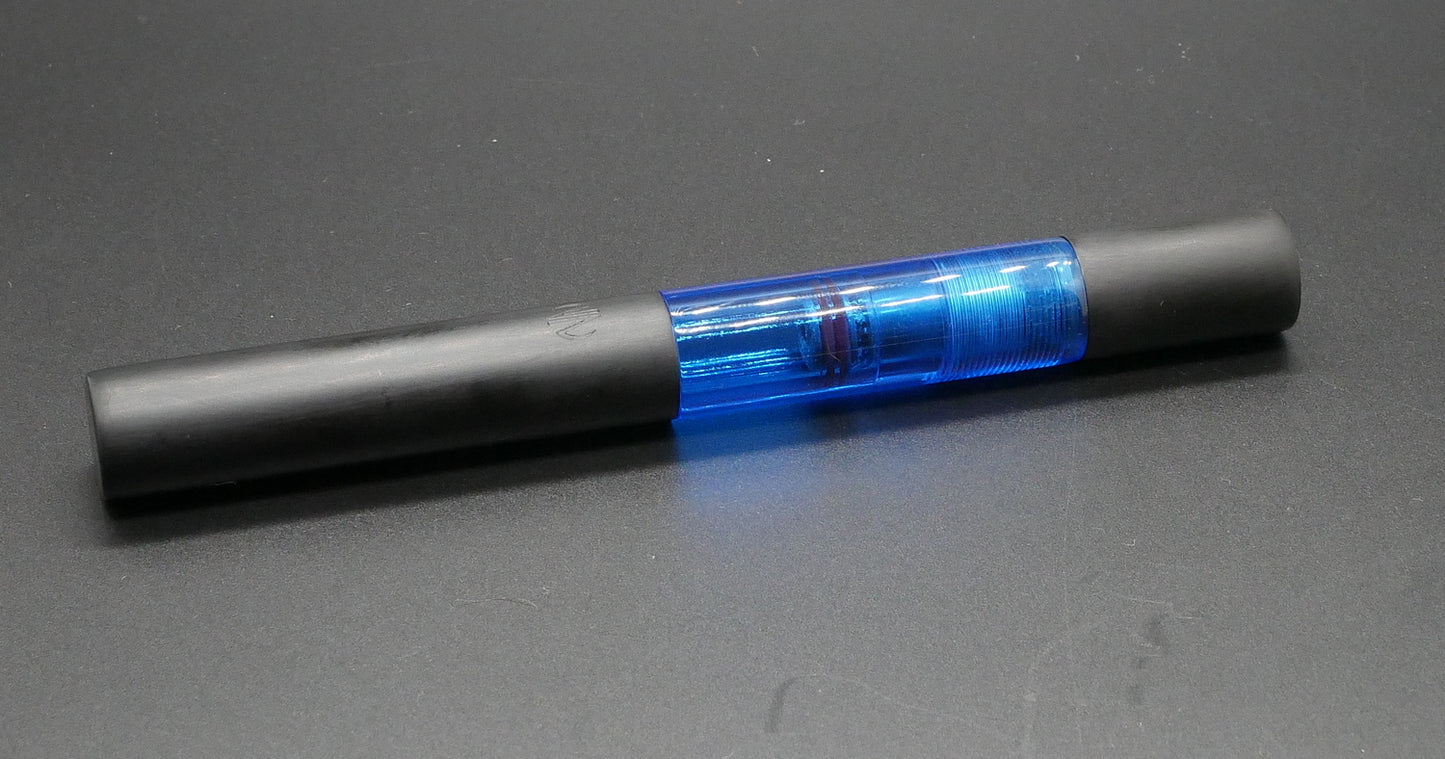 Eastman - Small – Matte black ebonite and clear blue acrylic - piston - #6 nib