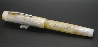 Orville Cossatot (1) -medium - D Squared Arkansas Abalone resin - clip - #6 nib