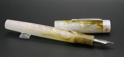 Orville Cossatot (2) -medium - D Squared Arkansas Abalone resin - clip - #6 nib