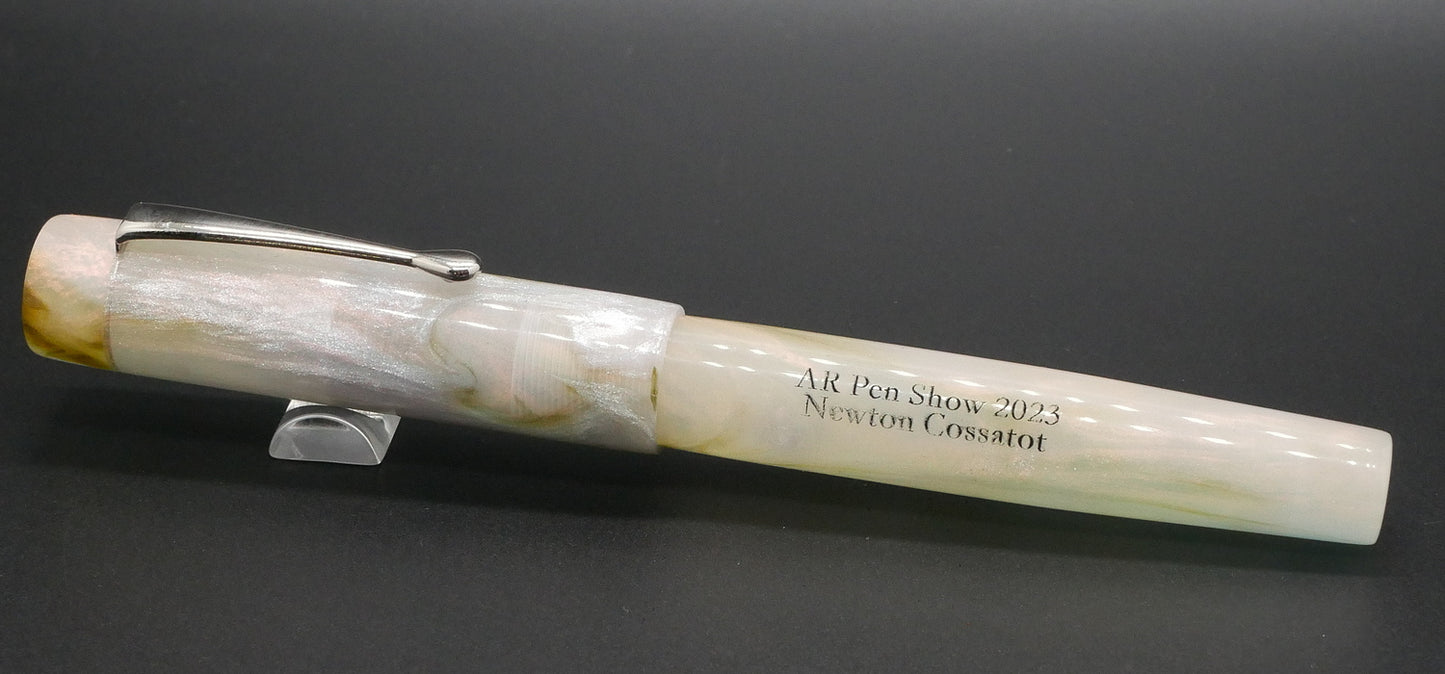 Orville Cossatot (3) -medium - D Squared Arkansas Abalone resin - clip - #6 nib