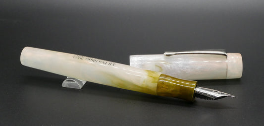 Orville Cossatot (3) -medium - D Squared Arkansas Abalone resin - clip - #6 nib