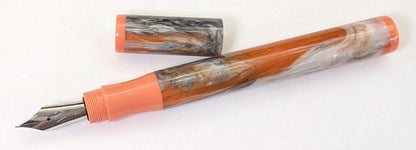 Hale - Small -  D Squared Kestrel resin and pale orange acrylic -Bock #6 nib