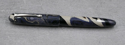 Sumpter - Medium - Nikko Purple Beige swirl ebonite - clip #6 nib