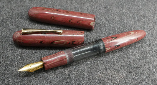 Sumpter - Medium - Nikko Antique Rose ebonite - syringe - clip or clipless - #6 nib